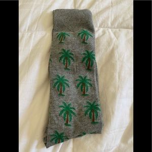 Tie Bar socks palm trees gray mens large size 8-13 TieBar Designer